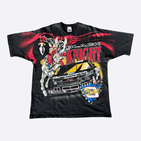 Vintage Black Dale Earnhardt Black Knight Nascar T-Shirt - Picture 1 of 3